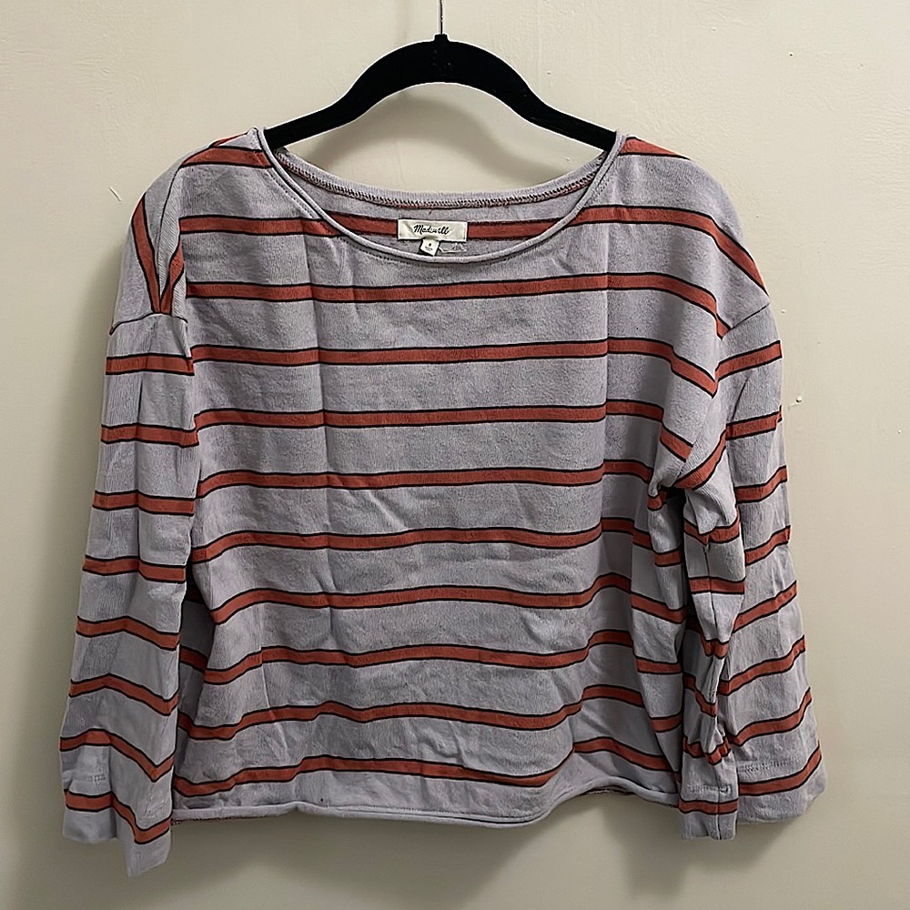 MADEWELL, boatneck cropped top, S - Picture 4 of 7